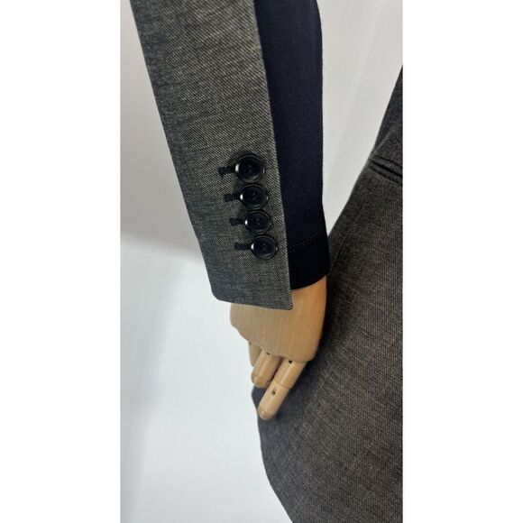 BCBG MaxAzria Womens Blazer Jacket Size XS Gray Black Structured - Picture 13 of 16